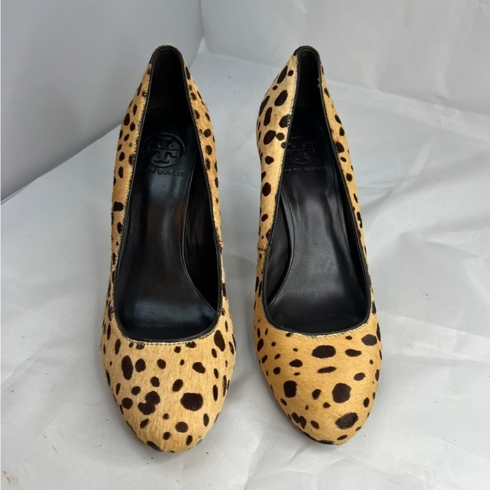 Tory Burch Cheetah Print Calf Hair Heels Pumps Women's Size 8M Classic Style - Picture 3 of 15